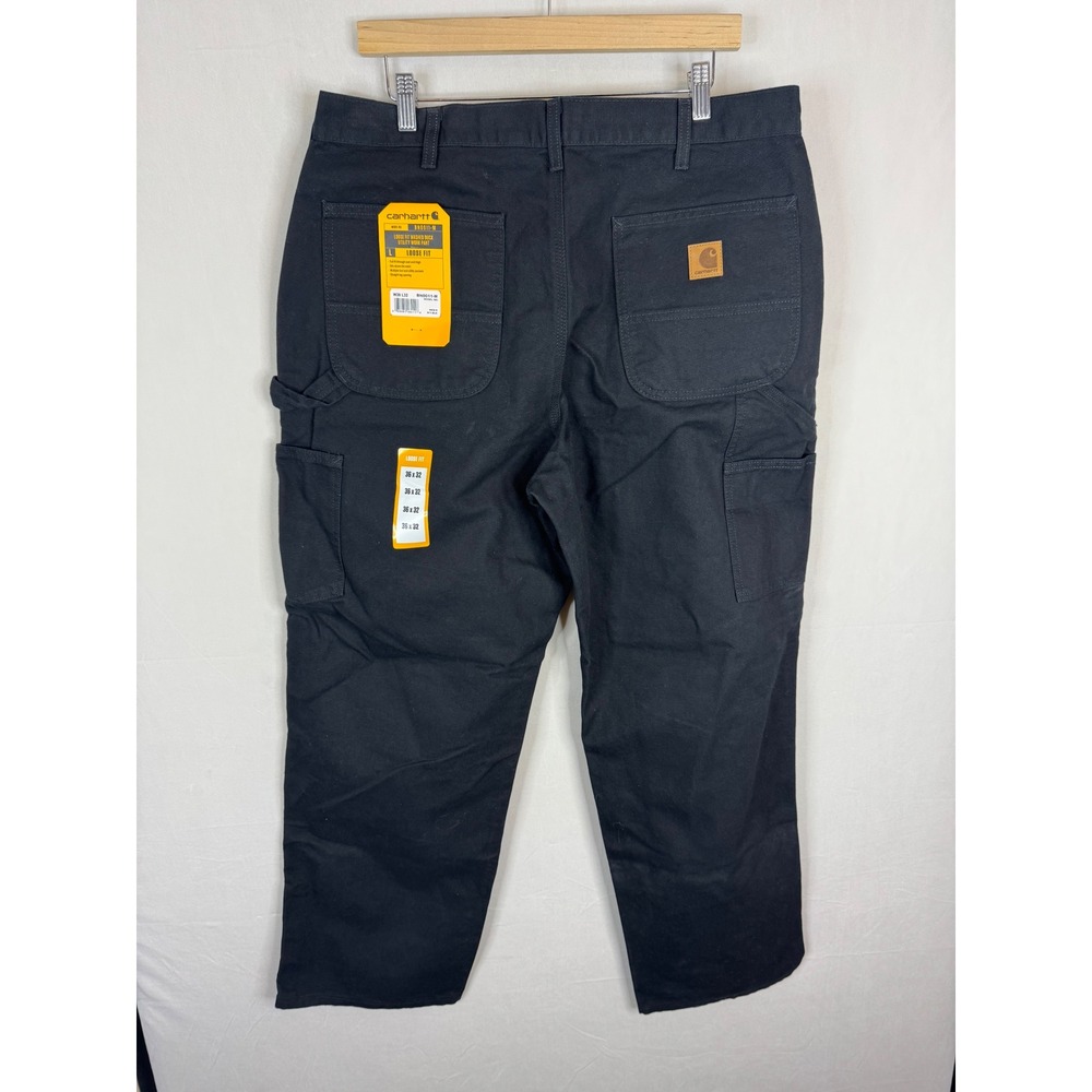 Carhartt NWT Mens Loose Fit Washed Duck Utility Work Pant Black 36x32 B11-BLK